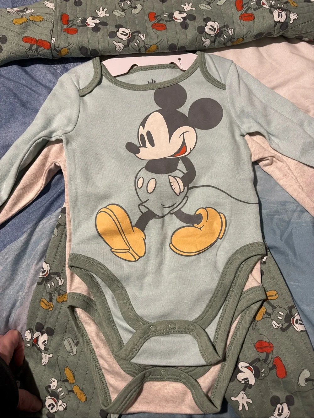 Disney Mickey Mouse Green and Cream Kids Joggers Set - 3 Styles